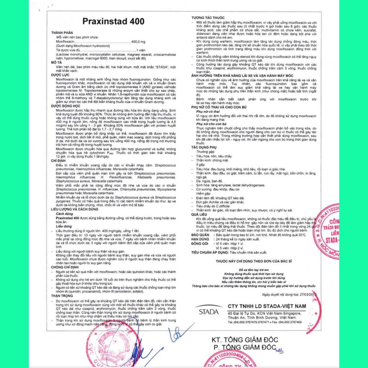 praxinstad-400-2 Thuốc Praxinstad 400