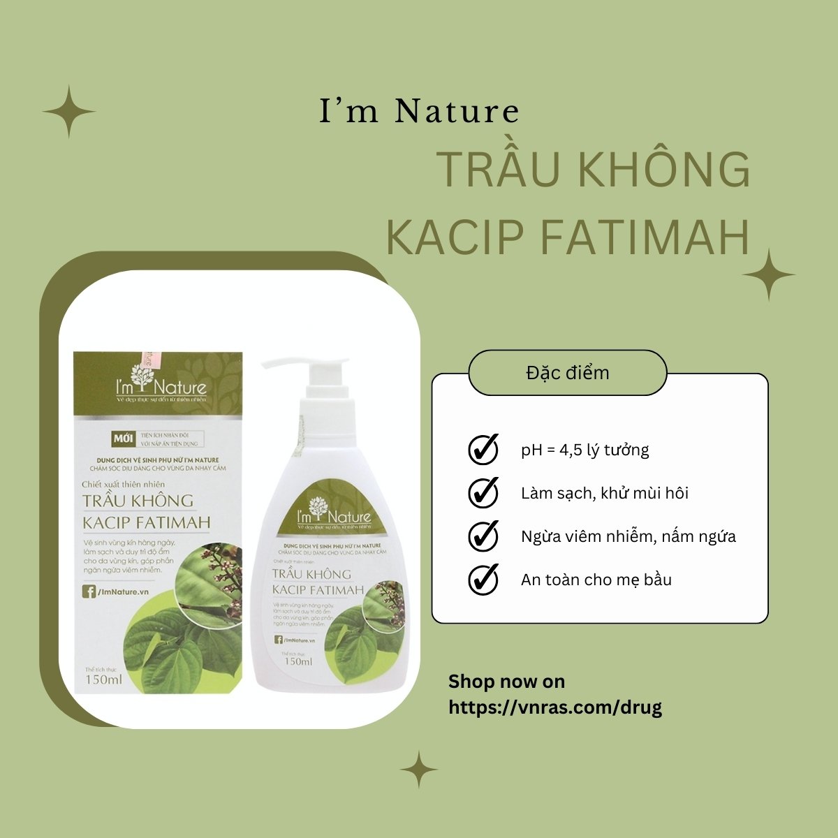 Dung dịch vệ sinh phụ nữ I'm Nature 12 Dung dịch vệ sinh phụ nữ I'm Nature