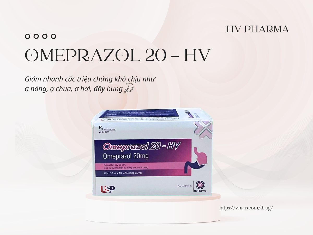 5+ thuốc đặc trị trào ngược dạ dày tốt nhất 29 Omeprazol 20mg-HV