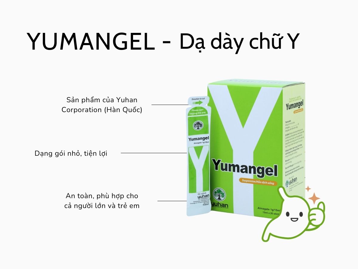 5+ thuốc đặc trị trào ngược dạ dày tốt nhất 26 Thuốc dạ dày chữ Y - Yumangel