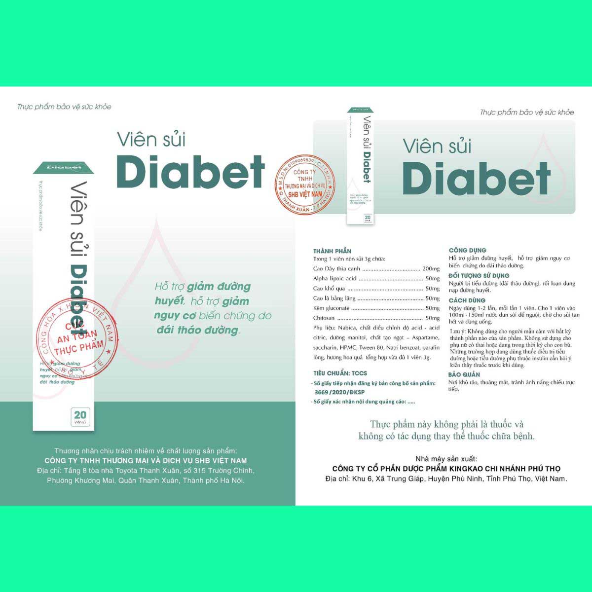 Viên sủi Diabet Viên sủi Diabet