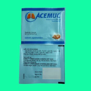 Acemuc 200mg (Cốm) 5 Thuốc Acemuc 200mg (cốm) tiêu nhầy, long đờm