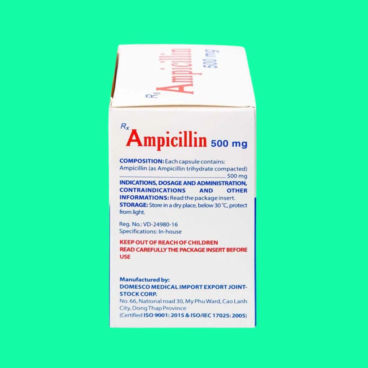 Ampicillin 500mg Domesco-7 (3) Ampicillin 500mg Domesco điều trị nhiễm khuẩn