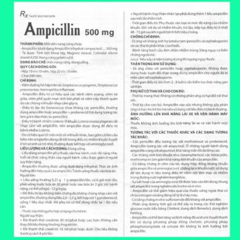 Ampicillin 500mg Domesco 12 Hướng dẫn sử dụng Ampicillin 500mg Domesco