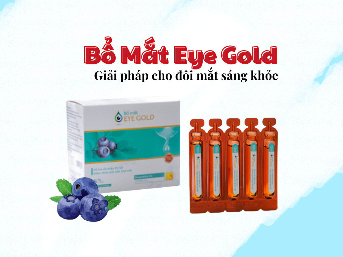 Bổ Mắt Eye Gold (Hộp 25 ống) 12 Bổ Mắt Eye Gold hộp 25 ống - Bổ mắt, ngăn ngừa lão hóa mắt
