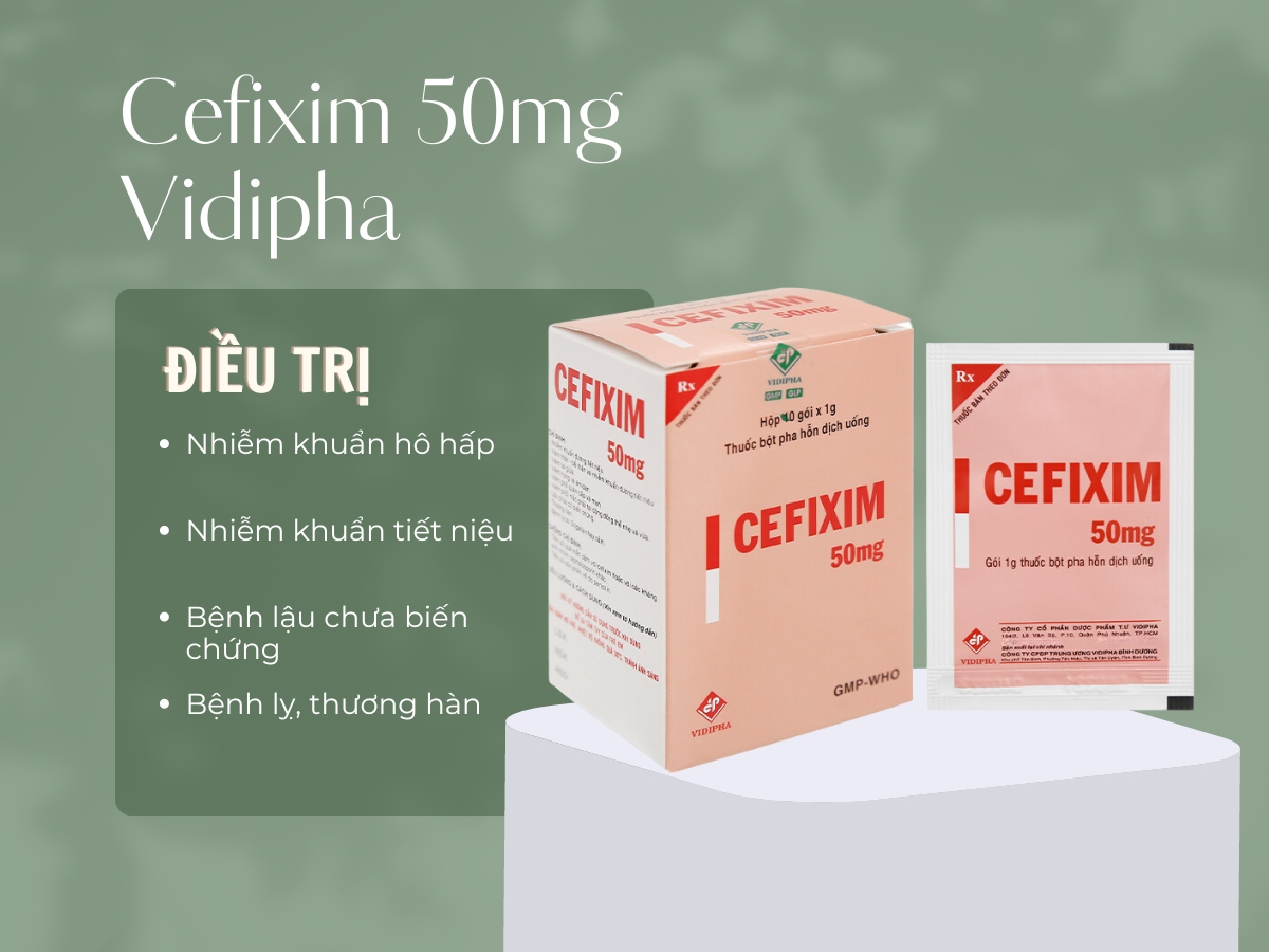 Cefixim 50mg Vidipha 10 Cefixim 50mg Vidipha là thuốc kháng sinh