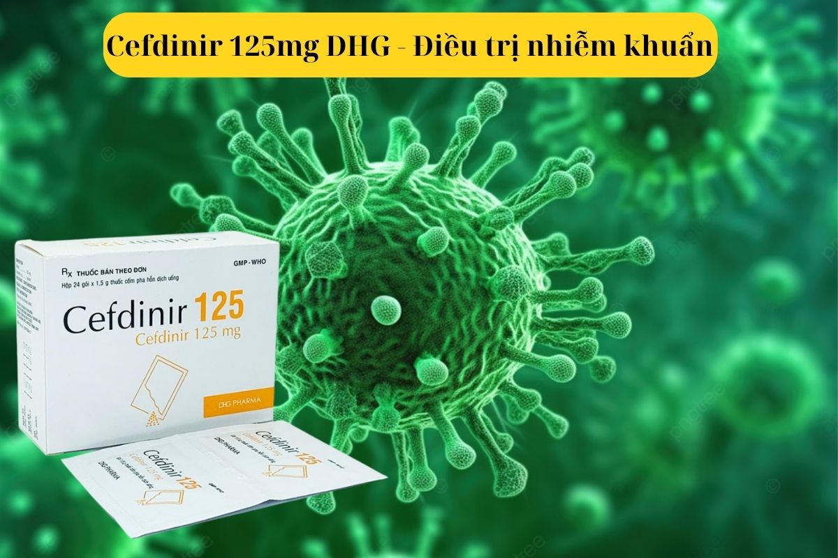 Cefdinir 125mg DHG 8 Công dụng của Cefdinir 125mg DHG