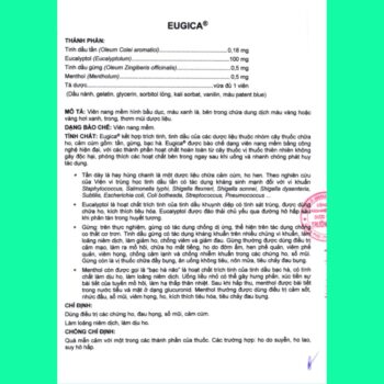 Eugica xanh 10 Eugica xanh chữa ho, đau họng, cảm cúm