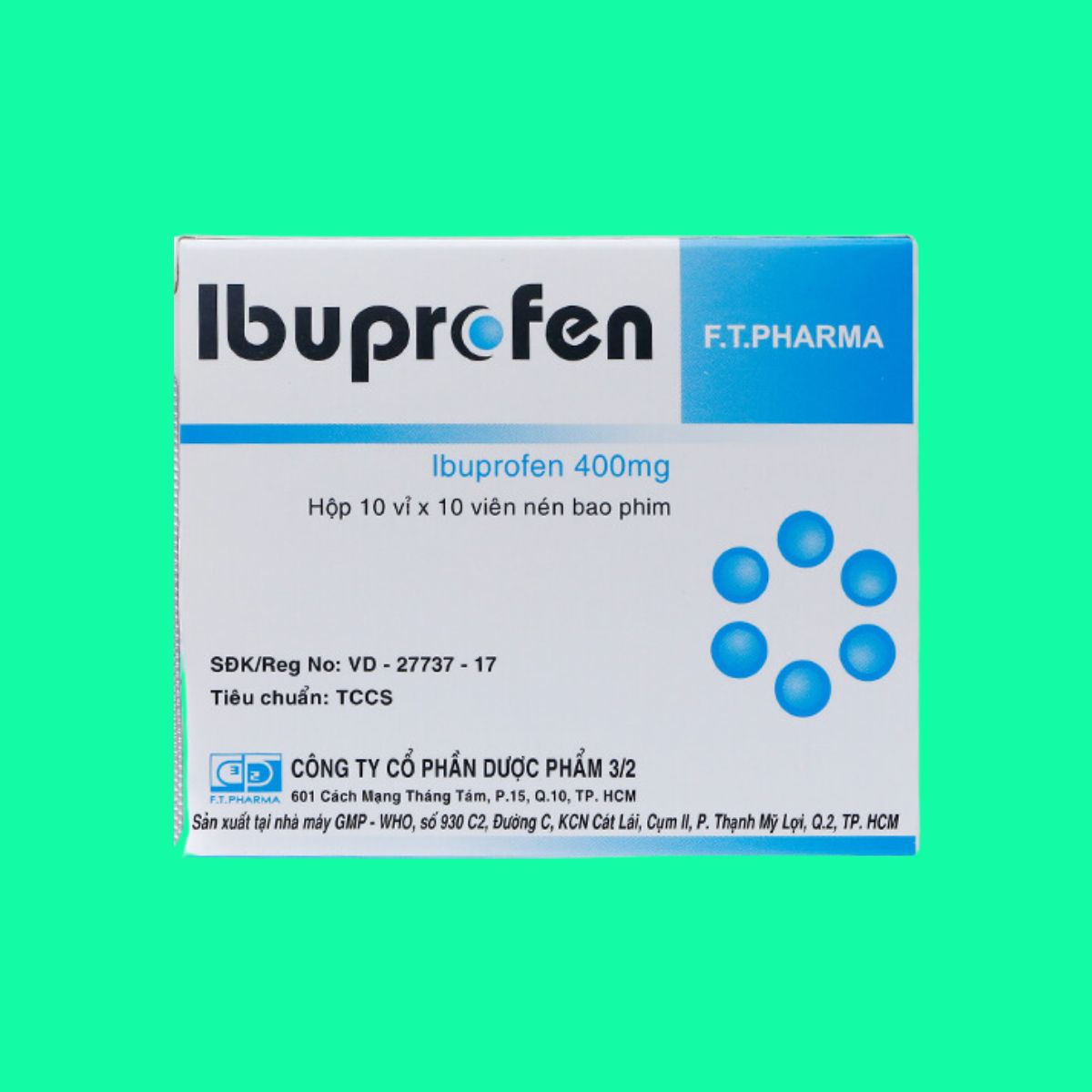 Ibuprofen 400mg F.T.Pharma-4 Thuốc giảm đau Ibuprofen 400mg F.T.Pharma-1