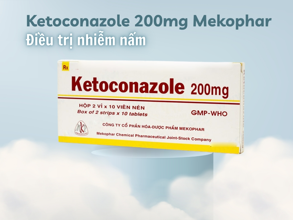 Ketoconazole 200mg Mekophar 7 Ketoconazole 200mg Mekophar là thuốc điều trị nhiễm nấm