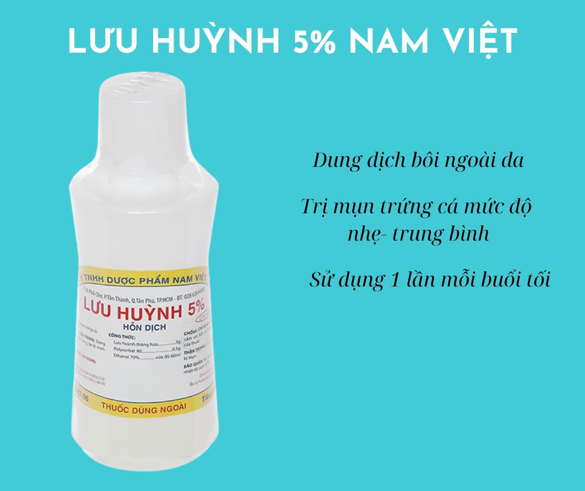Lưu huỳnh 5% Nam Việt 7 Lưu huỳnh 5% Nam Việt giúp điều trị mụn trứng cá