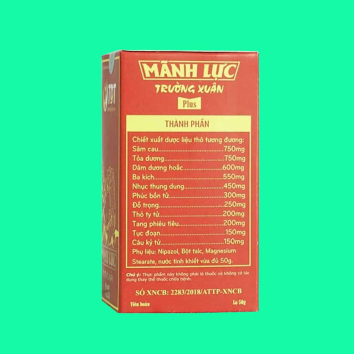 Manh Luc Truong Xuan Plus - 5 Mãnh Lực Trường Xuân Plus