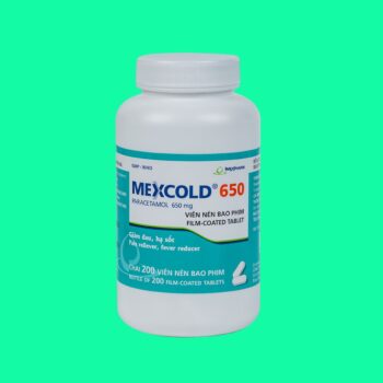 Thuốc giảm đau, hạ sốt Mexcold 650 chai 200 viên