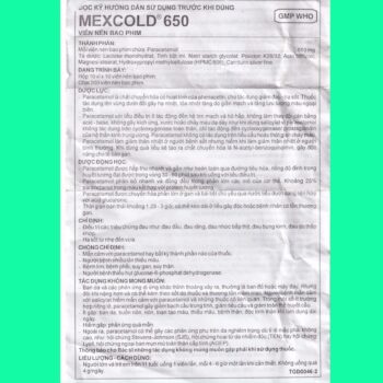 Mexcold 650 6 Hướng dẫn sử dụng thuốc Mexcold 650