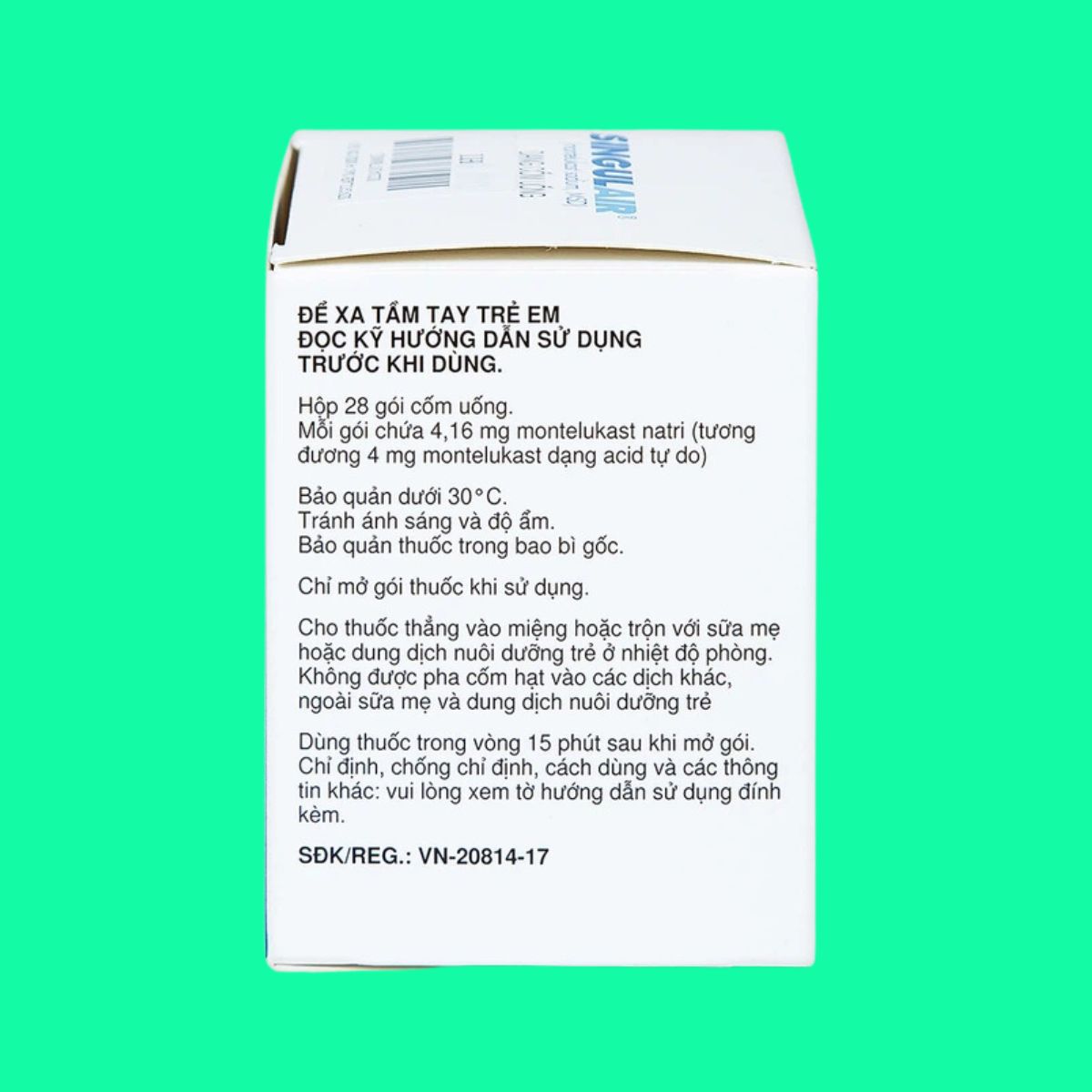 Singulair 4mg-8 Singulair 4mg trị hen phế quản