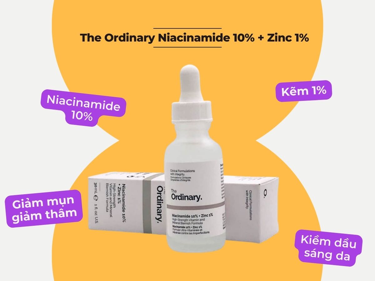 The Ordinary Niacinamide 10% + Zinc 1% 11 Serum The Ordinary Niacinamide 10% + Zinc 1% giảm mụn, sáng da