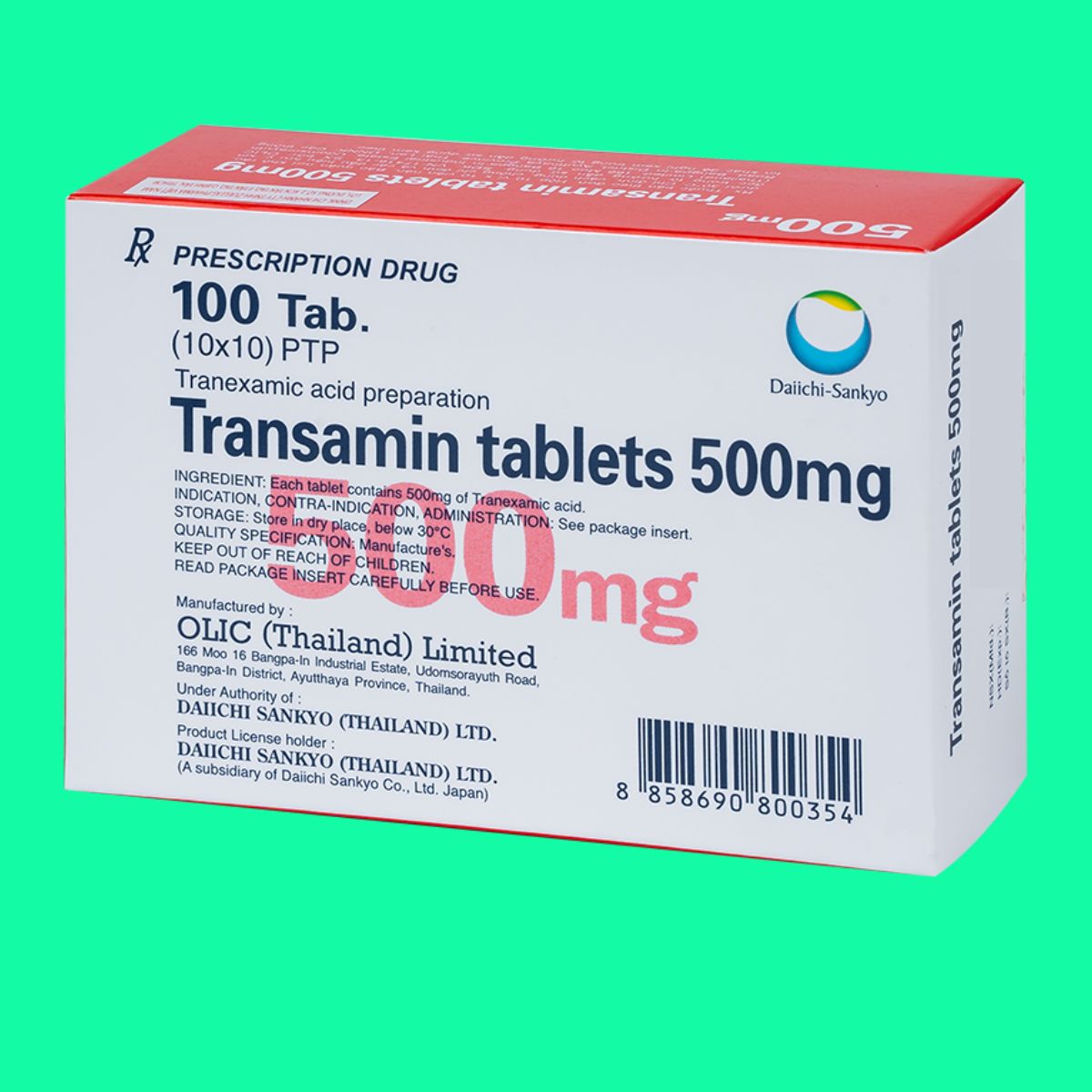 Transamin Tablets 500mg (7) Transamin Tablets 500mg điều trị chảy máu