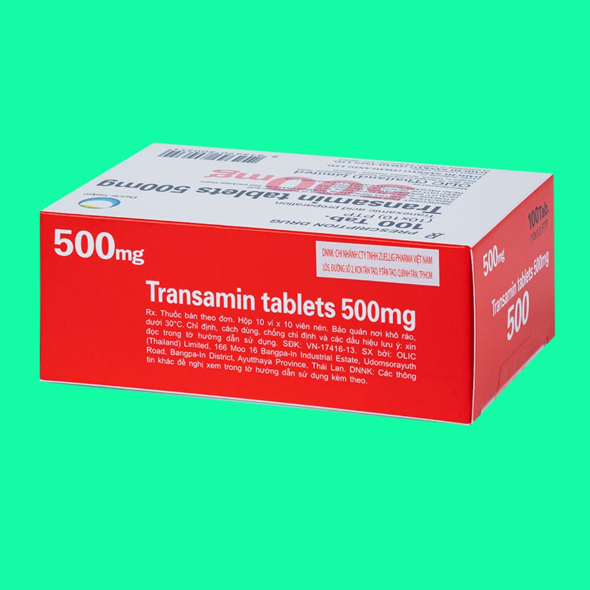 Transamin Tablets 500mg (8) Transamin Tablets 500mg điều trị chảy máu