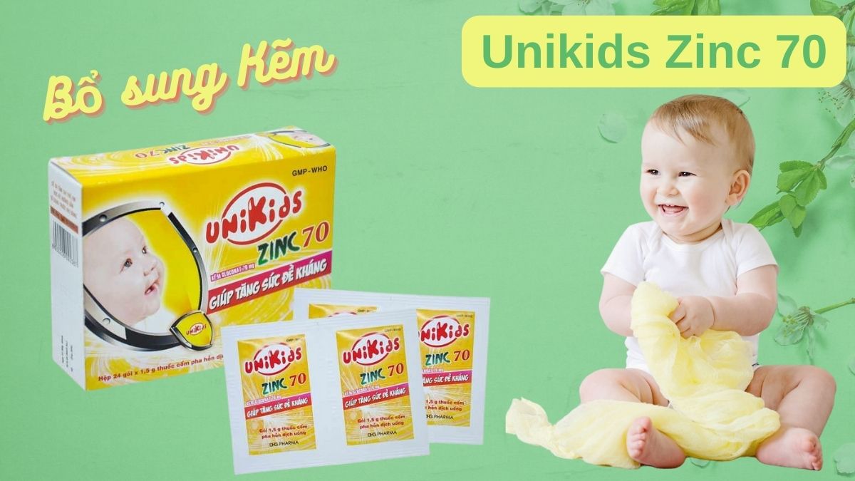 Unikids Zinc 70 15 Unikids Zinc 70 bổ sung kẽm cho trẻ
