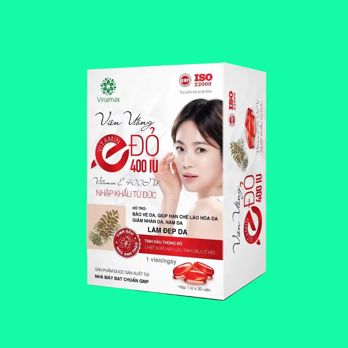 Vien uong Vitamin E Do 400IU Vinamax - 2 Viên uống Vitamin E Đỏ 400IU Vinamax