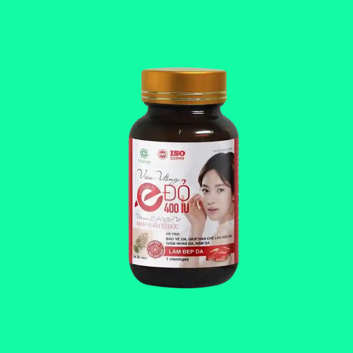 Vien uong Vitamin E Do 400IU Vinamax - 3 Viên uống Vitamin E Đỏ 400IU Vinamax