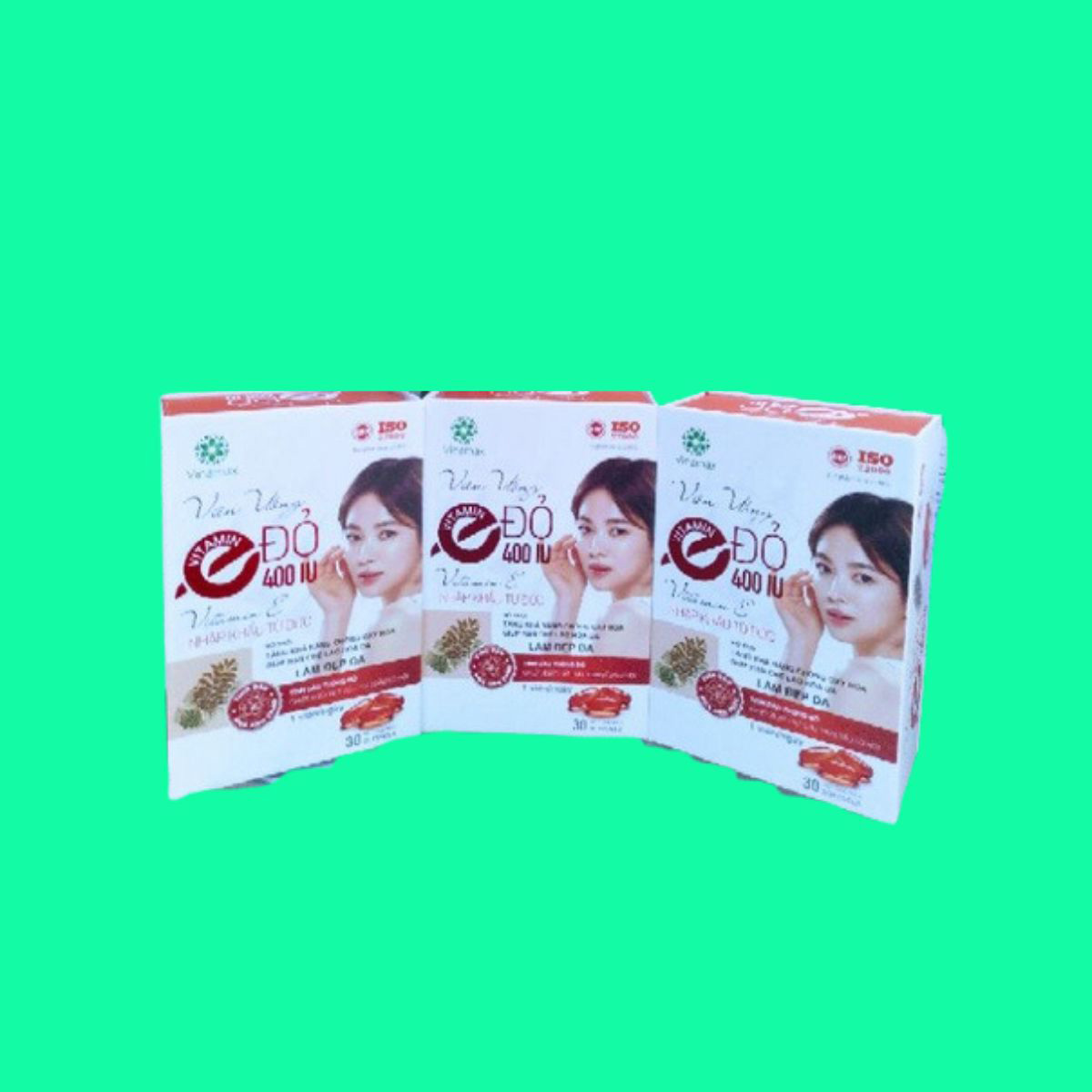 Vien uong Vitamin E Do 400IU Vinamax - 4 Viên uống Vitamin E Đỏ 400IU Vinamax