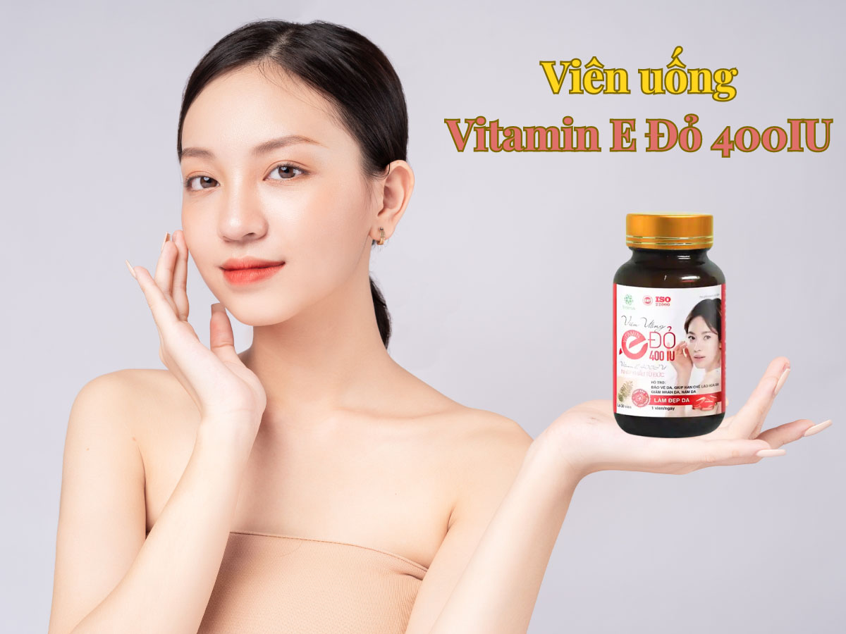 Viên uống Vitamin E Đỏ 400IU Vinamax 10 Viên uống Vitamin E Đỏ 400IU Vinamax