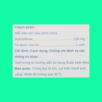 Thuốc Aceclofenac STELLA 100mg