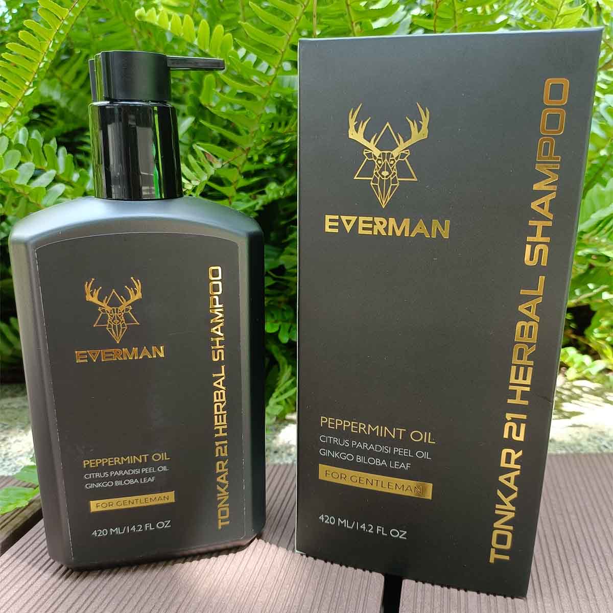 Dầu gội thảo dược trị gàu Everman hương gỗ Tonkar 21