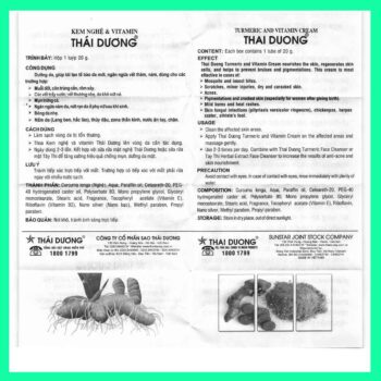 Kem nghệ & vitamin Thái Dương Nano Bạc 8 Kem nghệ Thái Dương Nano Bạc