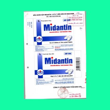 Midantin 500/125 2 Thuốc Midantin 500/125