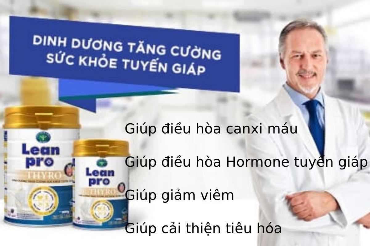 Sữa Lean Pro Thyro bổ sung chất dinh dưỡng và tăng cường sức khỏe tuyến giáp.