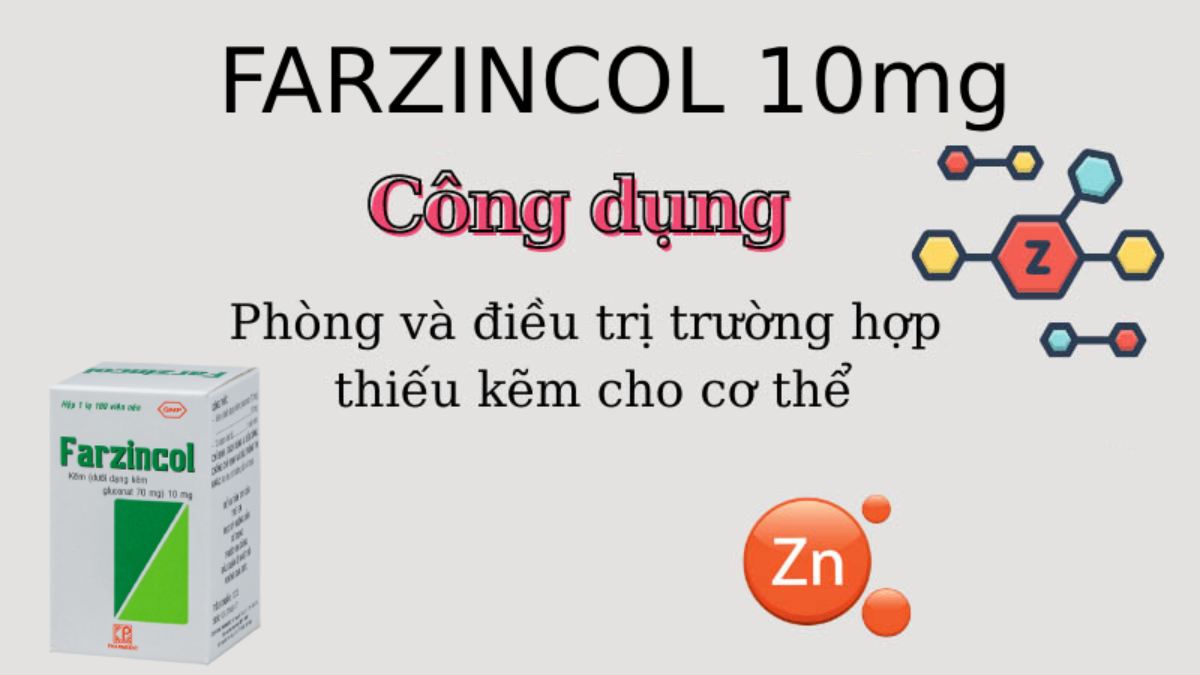 Thuốc Farzincol 10mg có tác dụng gì?