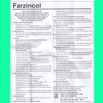 HDSD Farzincol 10mg