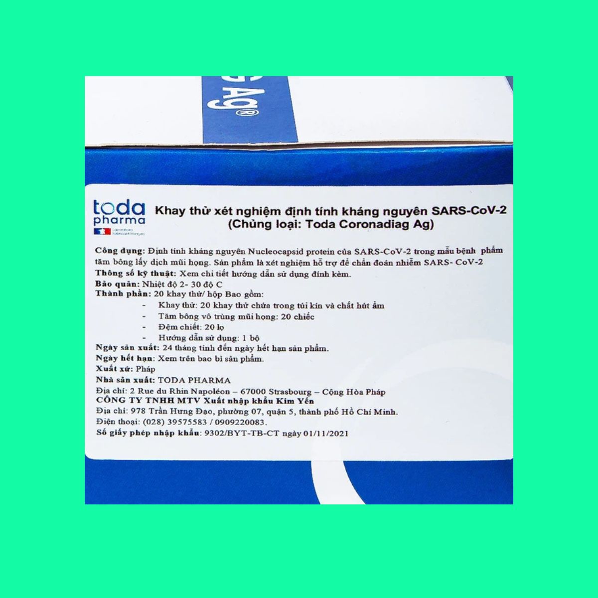 Bộ test nhanh SARS-CoV-2 Toda Coronadiag Ag (5) Bộ test nhanh SARS-CoV-2 Toda Coronadiag Ag