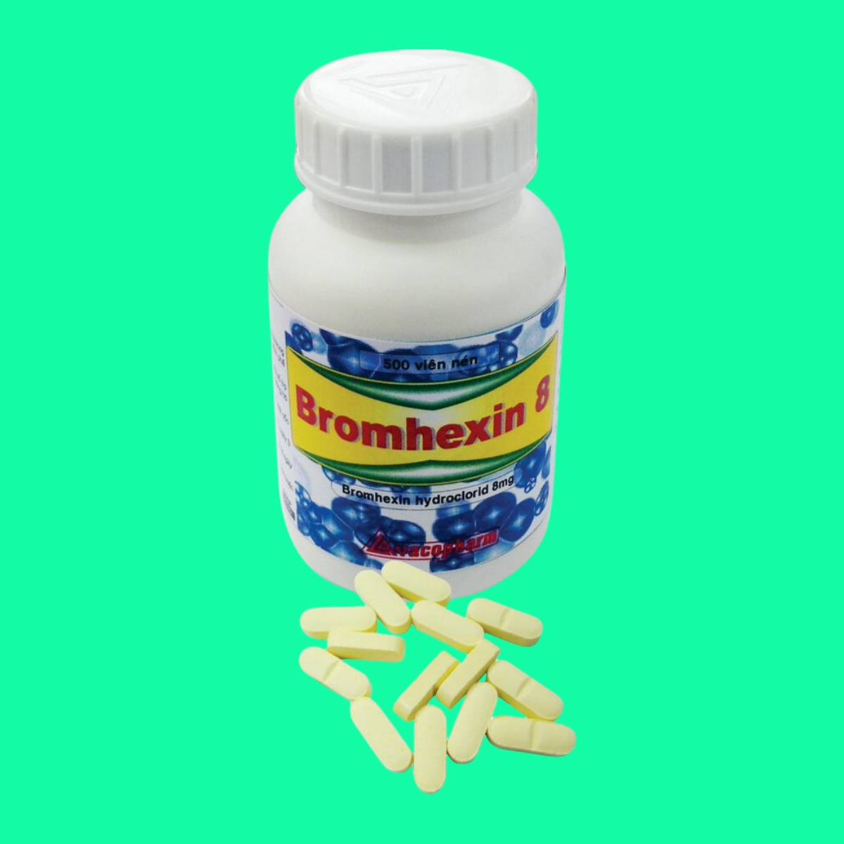 Bromhexin-8-Vacopharm-vien-nen-dai-mau-vang-1 Bromhexin 8 Vacopharm (viên nén dài màu vàng)