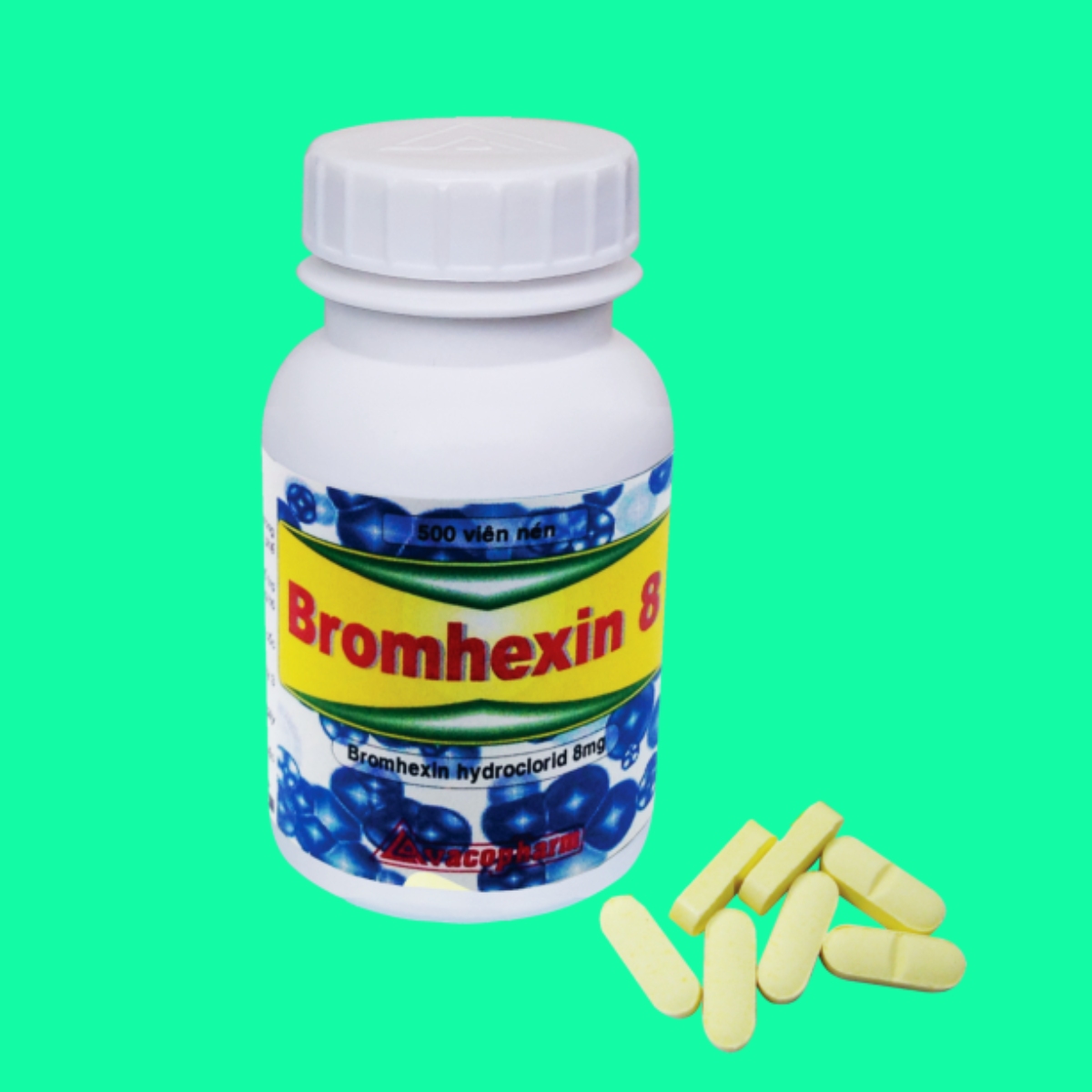Bromhexin-8-Vacopharm-vien-nen-dai-mau-vang Bromhexin 8 Vacopharm (viên nén dài màu vàng)