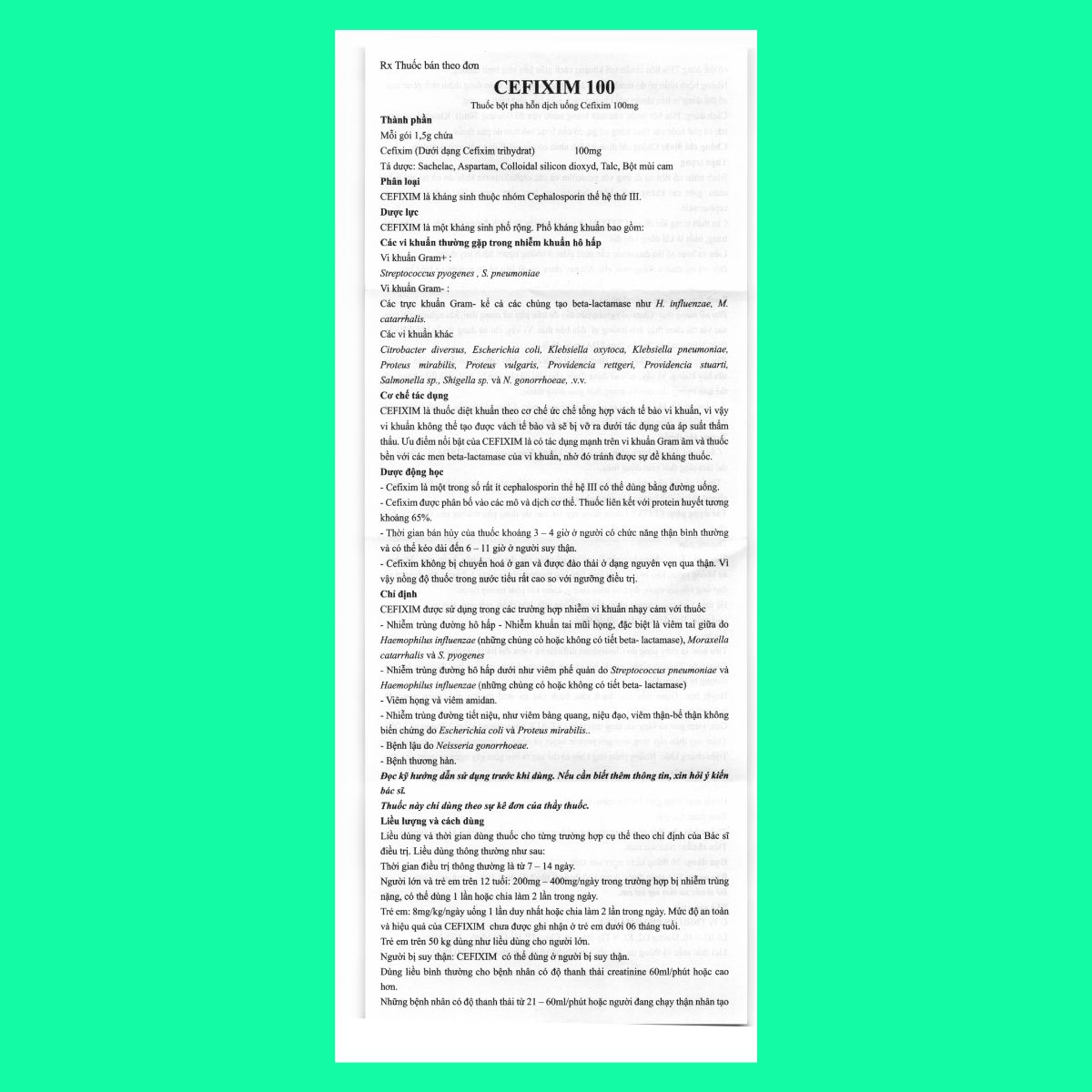 Cefixim 100 US Pharma (11) Cefixim 100 US Pharma