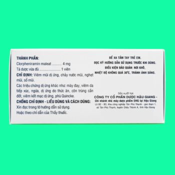 Clorpheniramin 4 DHG (viên nén dài)