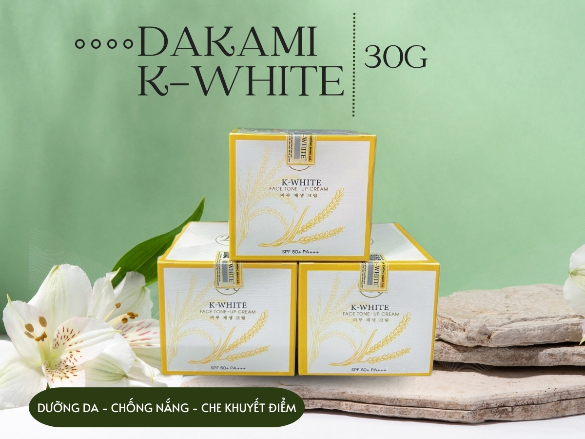 Dakami K-White 30g giúp dưỡng da, chống nắng, che khuyết điểm