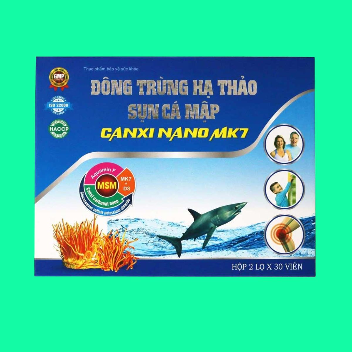 Đông trùng hạ thảo sụn cá mập Canxi Nano MK7 (2) Đông trùng hạ thảo sụn cá mập Canxi Nano MK7