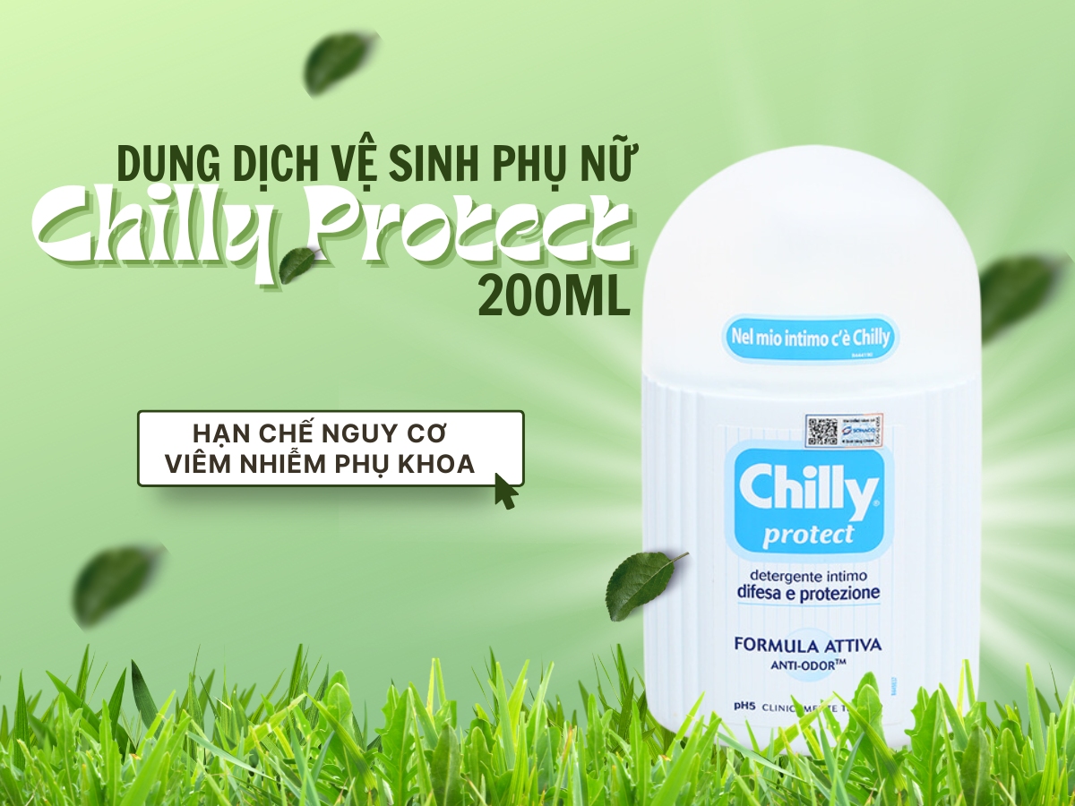 Dung dịch vệ sinh phụ nữ Chilly Protect 200ml 9 Dung dịch vệ sinh phụ nữ Chilly Protect 200ml giúp kháng khuẩn, ngăn ngừa viêm nhiễm