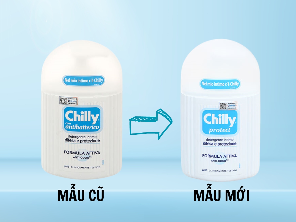 Dung dịch vệ sinh phụ nữ Chilly Protect 200ml 10 Thay đổi mẫu mã và tên gọi Dung dịch vệ sinh phụ nữ Chilly Protect 200ml