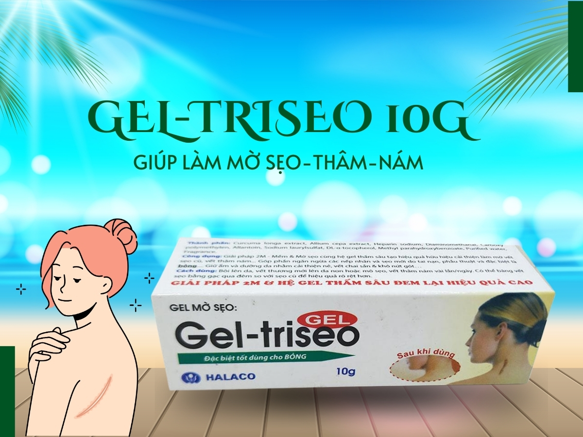 Gel-triseo 10g 15 Gel-triseo 10g giúp làm mờ sẹo, thâm nám