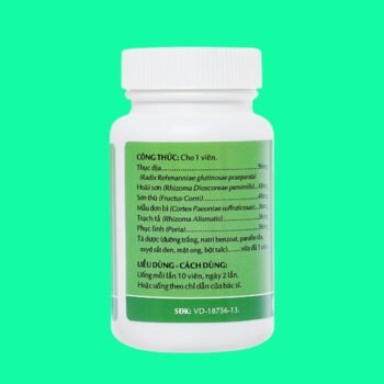 Hoàn Lục Vị Bổ Thận Âm 12 Hoàn Lục Vị Bổ Thận Âm