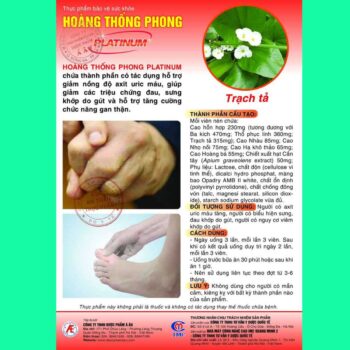 Hoàng Thống Phong Platinum (Hộp 60 viên) - Giải pháp cho người bị gút