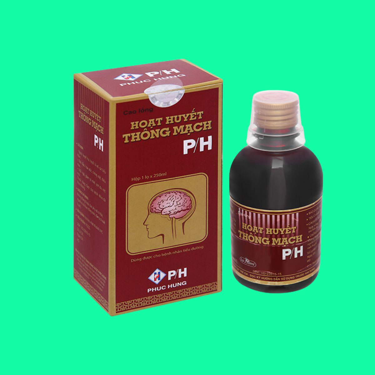 Hoat Huyet Thong Mach P/H Cao Long - 1 Thuốc Hoạt huyết thông mạch P/H (Cao lỏng) 250ml - Hỗ trợ tăng cường tuần hoàn não