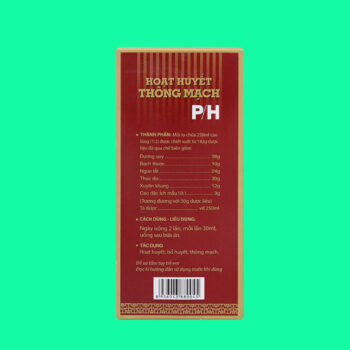 Hoạt huyết thông mạch P/H (Cao lỏng) 7 Thuốc Hoạt huyết thông mạch P/H (Cao lỏng) 250ml - Hỗ trợ tăng cường tuần hoàn não