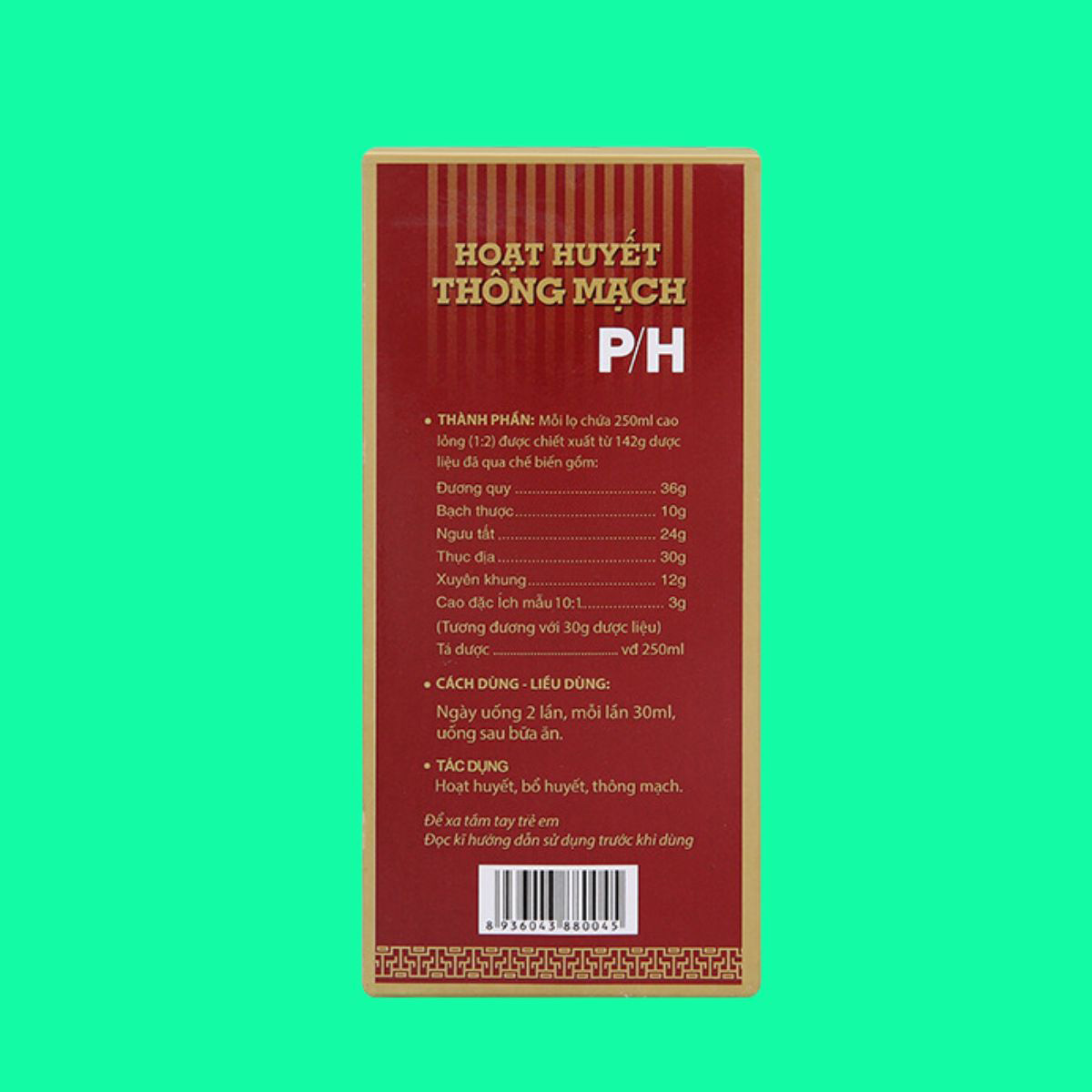 Hoat Huyet Thong Mach P/H Cao Long - 7 Thuốc Hoạt huyết thông mạch P/H (Cao lỏng) 250ml - Hỗ trợ tăng cường tuần hoàn não