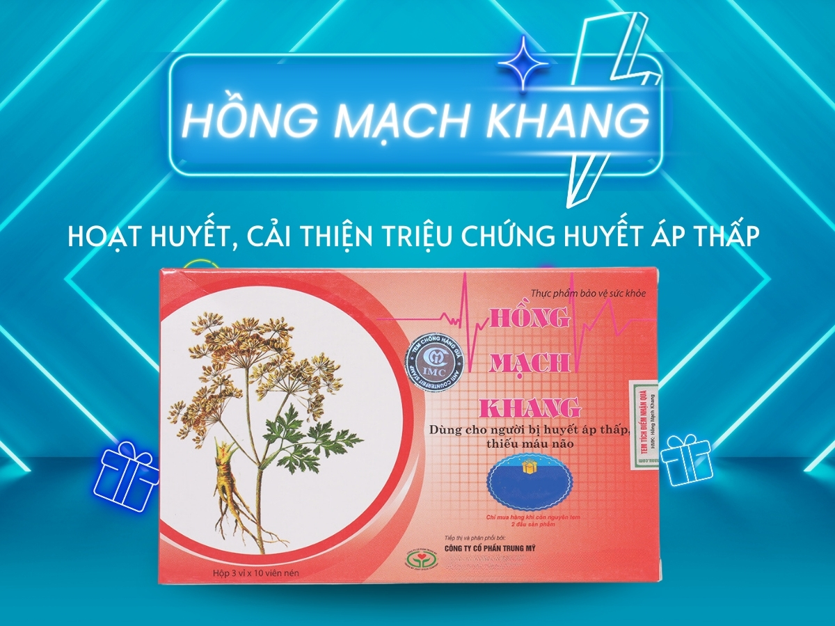 Hồng Mạch Khang 13 Hồng Mạch Khang hỗ trợ hoạt huyết, cải thiện triệu chứng huyết áp thấp